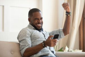 Sales person using sales apps