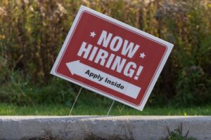 hiring now board sign