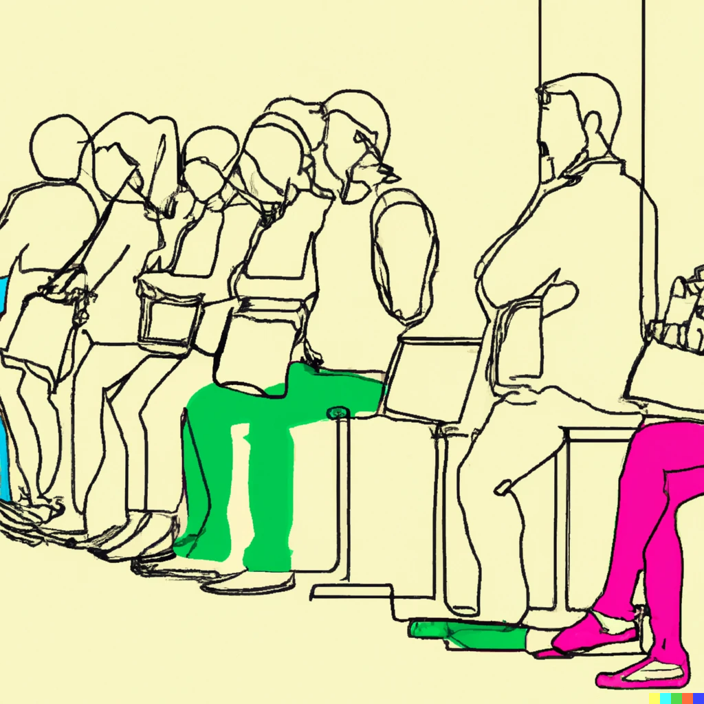 sales candidates waiting for an sales interview 