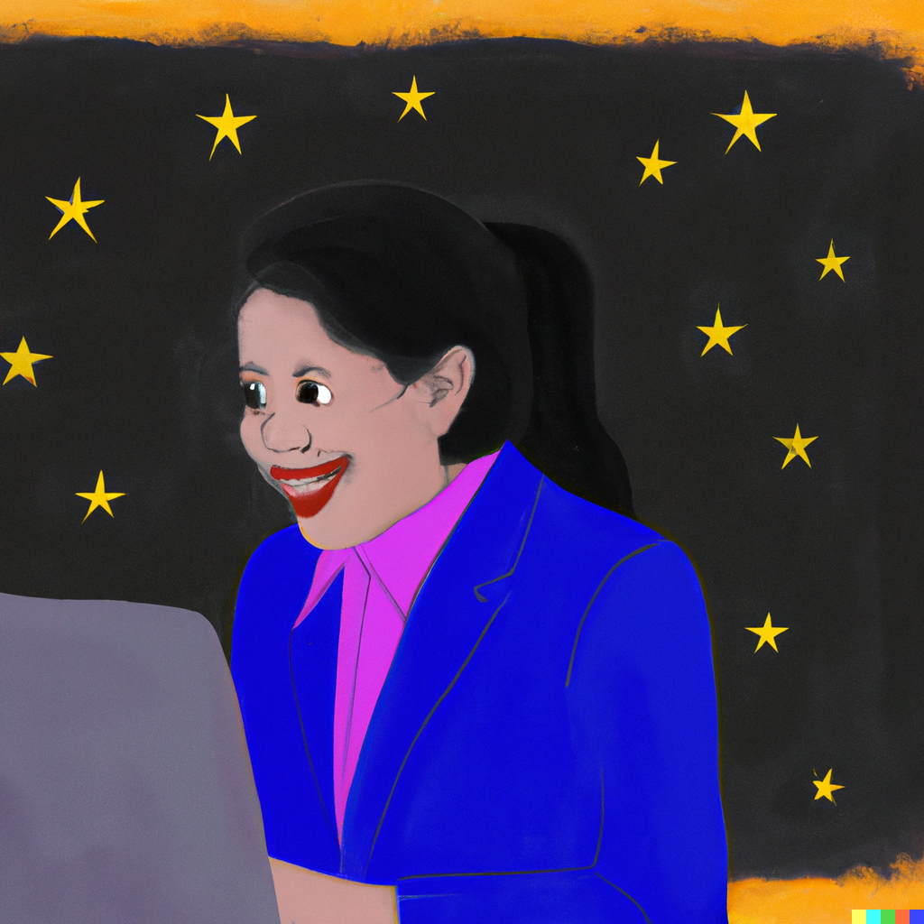 sales person looking into their computer