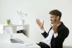 relieved sales person